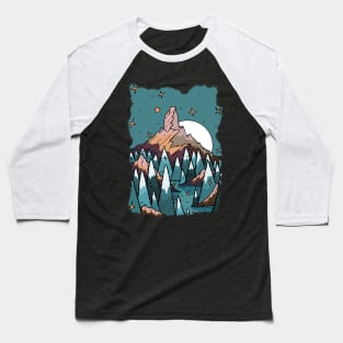 A lake by the peak Baseball T-Shirt